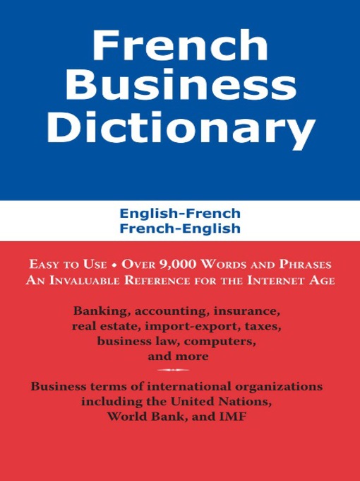 Title details for French Business Dictionary by Morry Sofer - Available